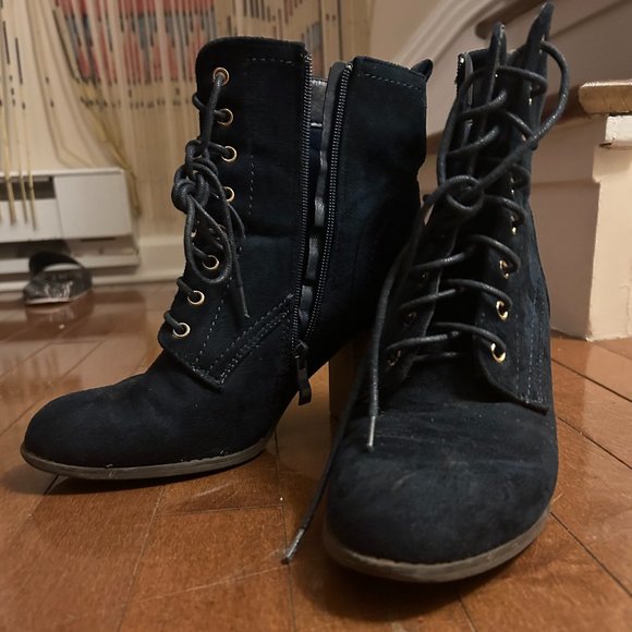 Blue Laced Booties - Picture 1 of 3